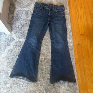 Dark Blue Flared Jeans American Eagle